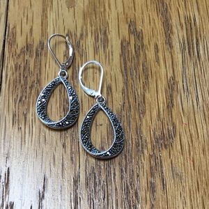 Sterling silver and marcasite earrings.